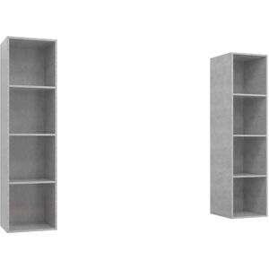 vidaXL Wall-mounted TV Cabinet - 2 pcs Cement Grey vidaXL Wall-mounted TV Cabinet - 2 pcs Cement Grey