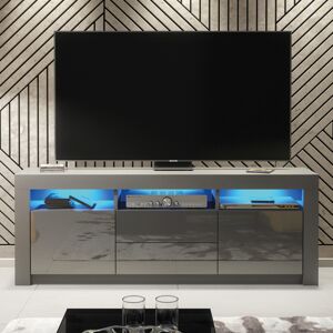 Mex Furniture LTD (Dark Grey) TV Unit 160cm LED Gloss Doors - Mex Furniture Mex Furniture LTD (Dark Grey) TV Unit 160cm LED Gloss Doors - Mex Furniture