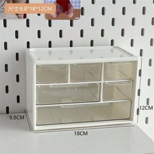 NEW'C (White) 6 Grids Desktop Makeup Storage Box Drawer Type Large Capacity Desk Sundr NEW'C (White) 6 Grids Desktop Makeup Storage Box Drawer Type Large Capacity Desk Sundr