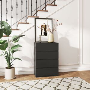 HOMCOM Bedroom Chest of Drawers, 4 Drawers Dresser, Drawer Unit, Black HOMCOM Bedroom Chest of Drawers, 4 Drawers Dresser, Drawer Unit, Black