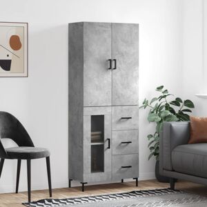 vidaXL Grey Concrete Highboard - Storage Cabinet for Living Room vidaXL Grey Concrete Highboard - Storage Cabinet for Living Room