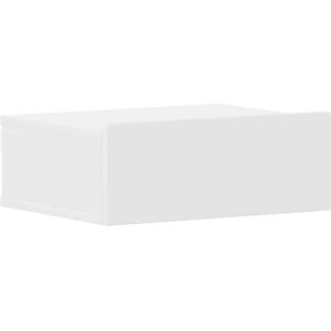 vidaXL Floating Nightstand White Engineered Wood Bedside Table Cabinet Shelf vidaXL Floating Nightstand White Engineered Wood Bedside Table Cabinet Shelf