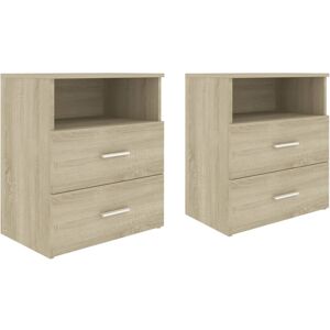 vidaXL 2x Bed Cabinets Sonoma Oak Bedside Side Storage Cabinet Nightstand vidaXL 2x Bed Cabinets Sonoma Oak Bedside Side Storage Cabinet Nightstand