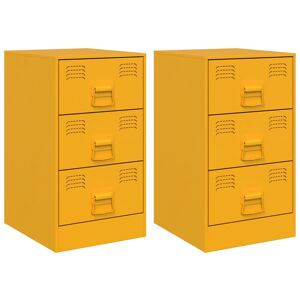 (mustard yellow, 2 pcs) vidaXL Bedside Cabinets Nightstand Bed Side Cabinet 2 pc (mustard yellow, 2 pcs) vidaXL Bedside Cabinets Nightstand Bed Side Cabinet 2 pc