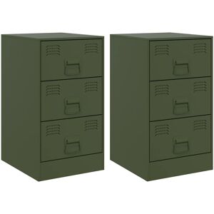 (olive green, 2 pcs) vidaXL Bedside Cabinets Nightstand Bed Side Cabinet 2 pcs M (olive green, 2 pcs) vidaXL Bedside Cabinets Nightstand Bed Side Cabinet 2 pcs M
