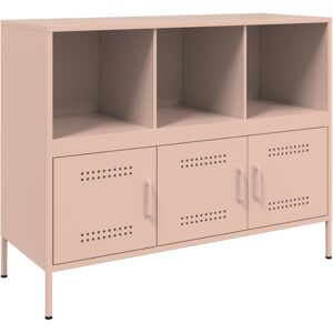 vidaXL Sideboard Storage Organiser Cupboard Side Cabinet Highboard Pink Steel vidaXL Sideboard Storage Organiser Cupboard Side Cabinet Highboard Pink Steel