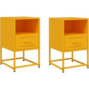 (yellow, 2 pcs) vidaXL Bedside Cabinet Nightstand Side Table Bed Cabinet Bed Tab (yellow, 2 pcs) vidaXL Bedside Cabinet Nightstand Side Table Bed Cabinet Bed Tab