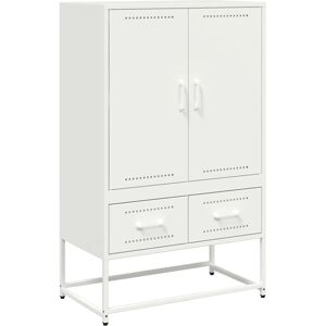 vidaXL Highboard Sideboard Buffet High Cabinet Storage Cupboard White Steel vidaXL Highboard Sideboard Buffet High Cabinet Storage Cupboard White Steel