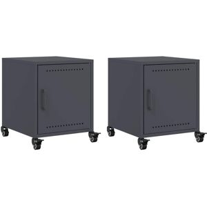 (anthracite, 2 pcs) vidaXL Bedside Cabinets Nightstand Bed Table Bed Cabinet 2 p (anthracite, 2 pcs) vidaXL Bedside Cabinets Nightstand Bed Table Bed Cabinet 2 p