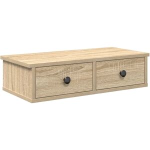 (sonoma oak, 60 x 25 x 15 cm) vidaXL Wall Shelf with Drawers White 60x25x15 cm E (sonoma oak, 60 x 25 x 15 cm) vidaXL Wall Shelf with Drawers White 60x25x15 cm E