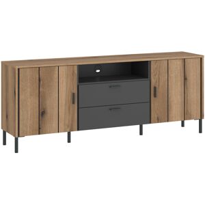 Furniture To Go Arundel TV Cabinet 2 Door 2 Drawer 158cm Wide in Oak/Grey Furniture To Go Arundel TV Cabinet 2 Door 2 Drawer 158cm Wide in Oak/Grey