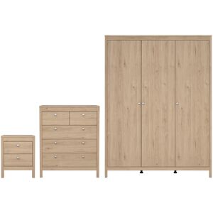 Furniture To Go Madrid Package - Bedside Table 2 Drawers + Chest 5 Drawers + 3 Door Wardrobe in Furniture To Go Madrid Package - Bedside Table 2 Drawers + Chest 5 Drawers + 3 Door Wardrobe in