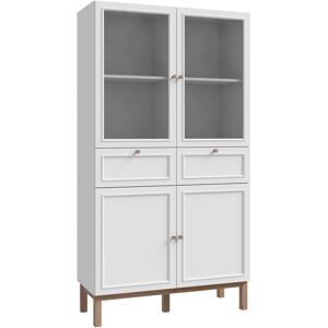 Furniture To Go Wensley Display Cabinet with 2 Doors 2 Drawers and 2 Glass Doors in Light Grey a Furniture To Go Wensley Display Cabinet with 2 Doors 2 Drawers and 2 Glass Doors in Light Grey a