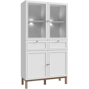Furniture To Go Wensley Display Cabinet with 2 Doors 2 Drawers and 2 Glass Doors in Light Grey a Furniture To Go Wensley Display Cabinet with 2 Doors 2 Drawers and 2 Glass Doors in Light Grey a