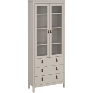 Furniture To Go Barcelona China Cabinet 2 Glass Doors with 3 Drawers in Cashmere Furniture To Go Barcelona China Cabinet 2 Glass Doors with 3 Drawers in Cashmere