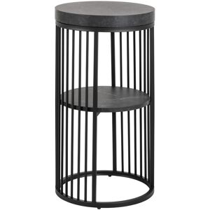 Furniture To Go Strington Round Bedside Table 1 Shelf in Matt Black Furniture To Go Strington Round Bedside Table 1 Shelf in Matt Black