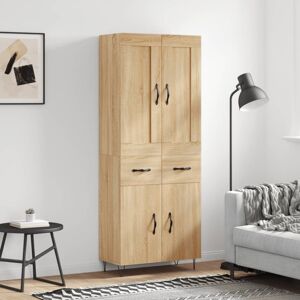 vidaXL Sonoma Oak Highboard - Engineered Wood & Metal - 69.5x34x180 Cm vidaXL Sonoma Oak Highboard - Engineered Wood & Metal - 69.5x34x180 Cm