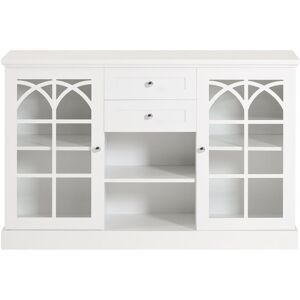 SoBuy White Storage Cabinet with Glass Doors & Drawers SoBuy White Storage Cabinet with Glass Doors & Drawers