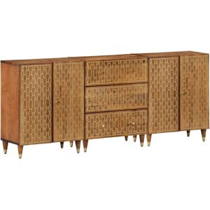 vidaXL Side Cabinets Storage Cabinet Cupboard Sideboard 3 pcs Solid Wood Mango vidaXL Side Cabinets Storage Cabinet Cupboard Sideboard 3 pcs Solid Wood Mango