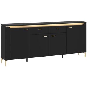 Furniture To Go Genoa Sideboard 4 Door 2 Drawer in Black Matt/Gold Furniture To Go Genoa Sideboard 4 Door 2 Drawer in Black Matt/Gold