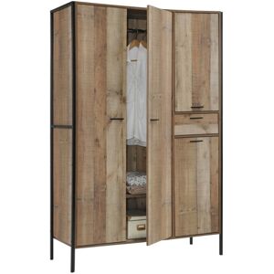 Timber Art Design UK 4 Door Wardrobe with Drawer Rustic Storage, Hanging Cupboard with Shelving, Bedr Timber Art Design UK 4 Door Wardrobe with Drawer Rustic Storage, Hanging Cupboard with Shelving, Bedr