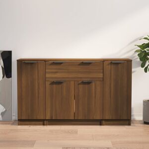 vidaXL Sideboards 3 pcs Brown Oak Engineered Wood vidaXL Sideboards 3 pcs Brown Oak Engineered Wood