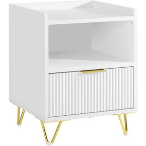 SoBuy White Bedside Table with Drawer & Shelf, 40x40x51cm SoBuy White Bedside Table with Drawer & Shelf, 40x40x51cm