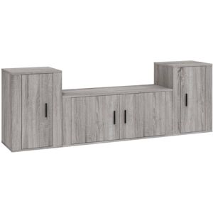 Maison Chic Wall-Mount TV Set - 3-Piece Gray Sonoma Wooden Maison Chic Wall-Mount TV Set - 3-Piece Gray Sonoma Wooden
