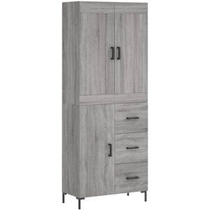 vidaXL Grey Sonoma 69.5x34x180cm Highboard - Storage Cabinet vidaXL Grey Sonoma 69.5x34x180cm Highboard - Storage Cabinet