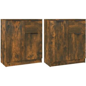 VidaXL Cabinet 2 pcs Smoked Oak 60x30x70cm VidaXL Cabinet 2 pcs Smoked Oak 60x30x70cm
