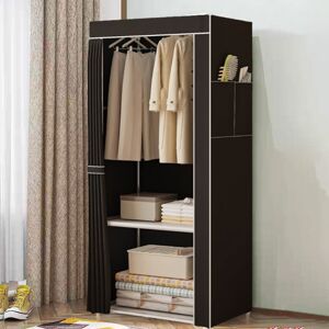 Unbranded Fabric Canvas Wardrobe With Hanging Rail Shelving Clothes Storage Unbranded Fabric Canvas Wardrobe With Hanging Rail Shelving Clothes Storage