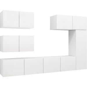 VidaXL 6 Piece TV Cabinet Set-TV Stand-Television Unit White Engineered Wood 956364 VidaXL 6 Piece TV Cabinet Set-TV Stand-Television Unit White Engineered Wood 956364