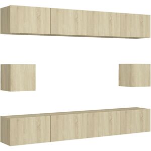 VidaXL 6 Piece TV Cabinet Set-TV Stand-Television Unit Sonoma Oak Engineered Wood 74814 VidaXL 6 Piece TV Cabinet Set-TV Stand-Television Unit Sonoma Oak Engineered Wood 74814