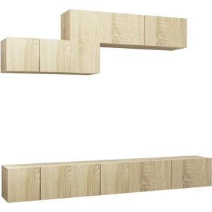 VidaXL 6 Piece TV Cabinet Set-TV Stand-Television Unit Sonoma Oak Engineered Wood 59037 VidaXL 6 Piece TV Cabinet Set-TV Stand-Television Unit Sonoma Oak Engineered Wood 59037