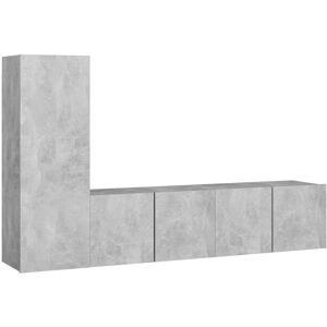 VidaXL 3 Piece TV Cabinet Set-TV Stand-Television Unit Concrete Grey Engineered Wood 71 VidaXL 3 Piece TV Cabinet Set-TV Stand-Television Unit Concrete Grey Engineered Wood 71