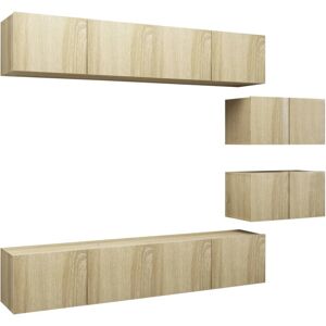 VidaXL 6 Piece TV Cabinet Set-TV Stand-Television Unit Sonoma Oak Engineered Wood 82924 VidaXL 6 Piece TV Cabinet Set-TV Stand-Television Unit Sonoma Oak Engineered Wood 82924