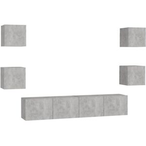 VidaXL 6 Piece TV Cabinet Set-TV Stand-Television Unit Concrete Grey Engineered Wood 82 VidaXL 6 Piece TV Cabinet Set-TV Stand-Television Unit Concrete Grey Engineered Wood 82