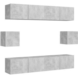 VidaXL 6 Piece TV Cabinet Set-TV Stand-Television Unit Concrete Grey Engineered Wood 43 VidaXL 6 Piece TV Cabinet Set-TV Stand-Television Unit Concrete Grey Engineered Wood 43