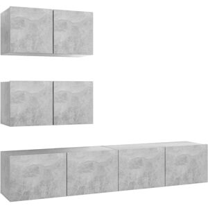 VidaXL 4 Piece TV Cabinet Set-TV Stand-Television Unit Concrete Grey Engineered Wood 94 VidaXL 4 Piece TV Cabinet Set-TV Stand-Television Unit Concrete Grey Engineered Wood 94