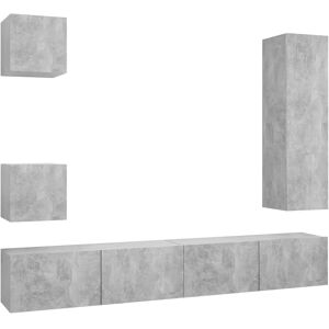 VidaXL 5 Piece TV Cabinet Set-TV Stand-Television Unit Concrete Grey Engineered Wood 44 VidaXL 5 Piece TV Cabinet Set-TV Stand-Television Unit Concrete Grey Engineered Wood 44