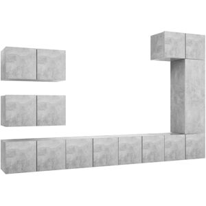 VidaXL 8 Piece TV Cabinet Set-TV Stand-Television Unit Concrete Grey Engineered Wood 71 VidaXL 8 Piece TV Cabinet Set-TV Stand-Television Unit Concrete Grey Engineered Wood 71