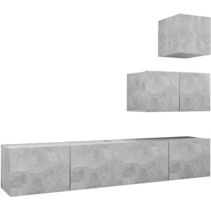 VidaXL 4 Piece TV Cabinet Set-TV Stand-Television Unit Concrete Grey Engineered Wood 73 VidaXL 4 Piece TV Cabinet Set-TV Stand-Television Unit Concrete Grey Engineered Wood 73