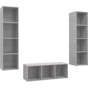 VidaXL 3 Piece TV Cabinet Set-TV Stand-Television Unit Concrete Grey Engineered Wood 89 VidaXL 3 Piece TV Cabinet Set-TV Stand-Television Unit Concrete Grey Engineered Wood 89