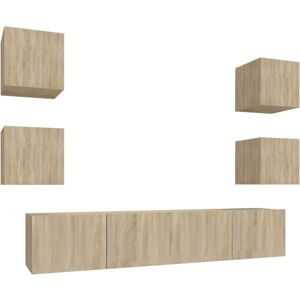 VidaXL 6 Piece TV Cabinet Set-TV Stand-Television Unit Sonoma Oak Engineered Wood 63248 VidaXL 6 Piece TV Cabinet Set-TV Stand-Television Unit Sonoma Oak Engineered Wood 63248