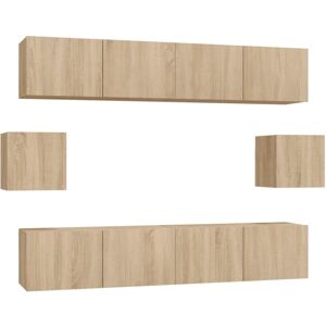 VidaXL 6 Piece TV Cabinet Set-TV Stand-Television Unit Sonoma Oak Engineered Wood 77446 VidaXL 6 Piece TV Cabinet Set-TV Stand-Television Unit Sonoma Oak Engineered Wood 77446