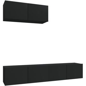 VidaXL 3 Piece TV Cabinet Set-TV Stand-Television Unit Black Engineered Wood 672967 VidaXL 3 Piece TV Cabinet Set-TV Stand-Television Unit Black Engineered Wood 672967