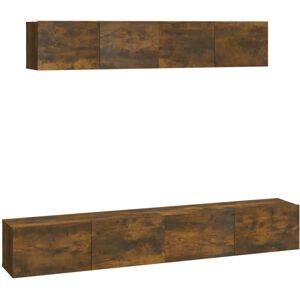 VidaXL 4 Piece TV Cabinet Set-TV Stand-Television Unit Smoked Oak Engineered Wood 77677 VidaXL 4 Piece TV Cabinet Set-TV Stand-Television Unit Smoked Oak Engineered Wood 77677