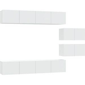 VidaXL 4 Piece TV Cabinet Set-TV Stand-Television Unit White Engineered Wood 328492 VidaXL 4 Piece TV Cabinet Set-TV Stand-Television Unit White Engineered Wood 328492