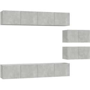 VidaXL 6 Piece TV Cabinet Set-TV Stand-Television Unit Concrete Grey Engineered Wood 65 VidaXL 6 Piece TV Cabinet Set-TV Stand-Television Unit Concrete Grey Engineered Wood 65