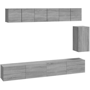 VidaXL 6 Piece TV Cabinet Set-TV Stand-Television Unit Grey Sonoma Engineered Wood 9375 VidaXL 6 Piece TV Cabinet Set-TV Stand-Television Unit Grey Sonoma Engineered Wood 9375